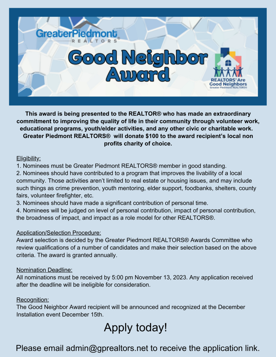 Good Neighbor Award