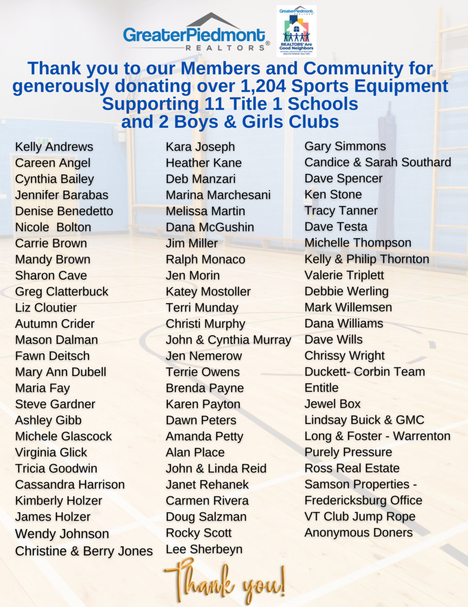 2024 Sports Equipment Donation Drive
