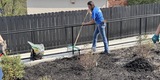 Good Neighbors Committee mulching project with Foothills Housing